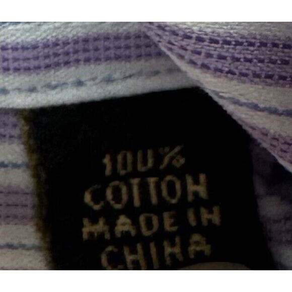 Donald J. Trump Collection Men’s Non Iron Button Up Size 16 32/33 Striped Purple - Picture 5 of 5